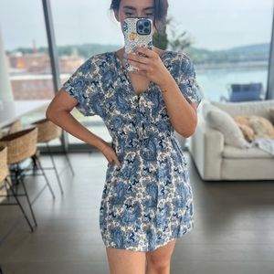 H&M Paisley Pattern Mini Dress with Bow Tie Bust